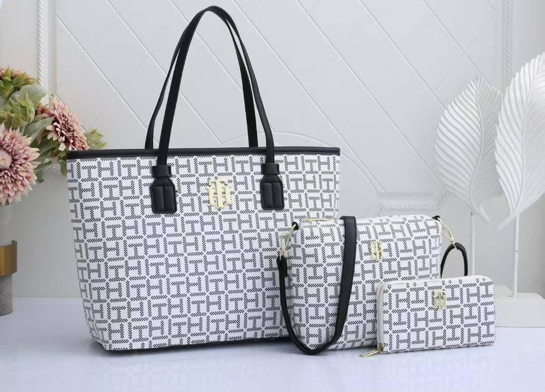 Set de Bolsas Tommy H/ 3 Piezas – Bolsa + Pochette + Cartera | Modelo 880-2