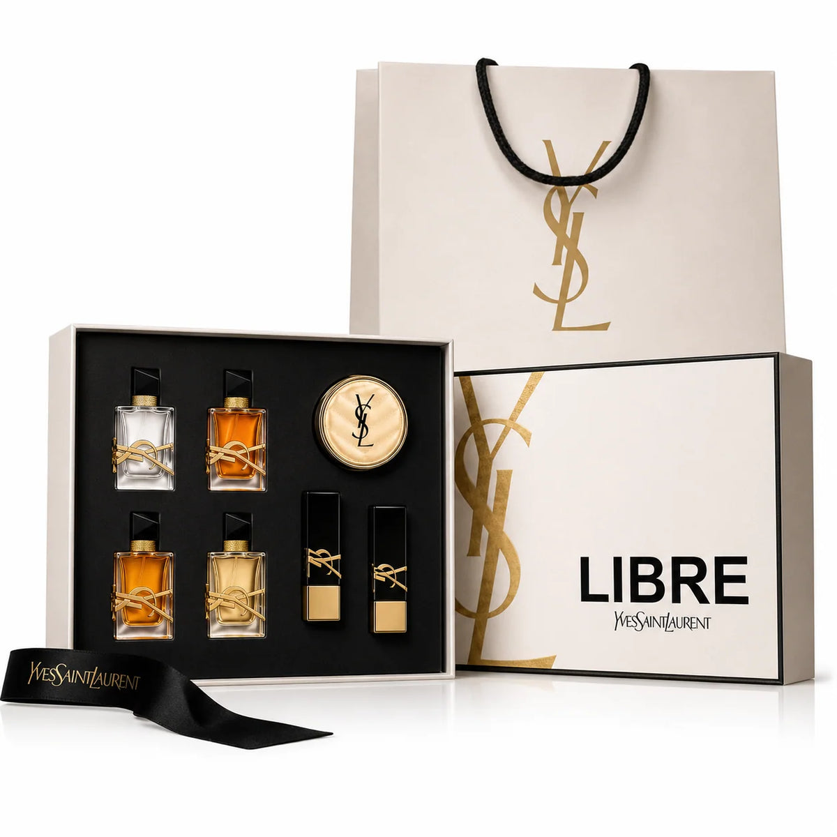 Set de regalo de fragancia de lujo y/s/l con 2 labiales y un rubor