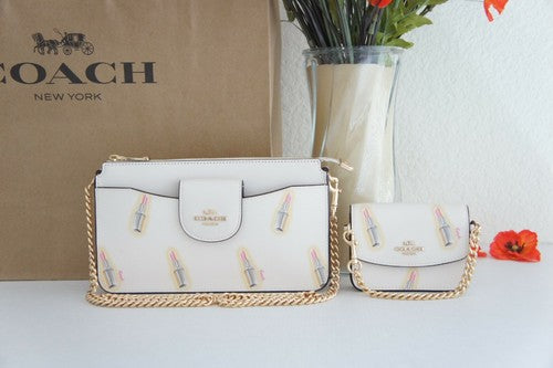 Set de lujo Coa/ch caja triple con Crossbody tarjetero y monedero 99166