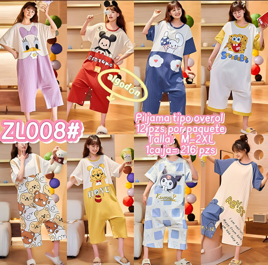 Pijama Jumper de Algodón – Alta Calidad 6 diseños (M,L,XL,XXL) ZL008