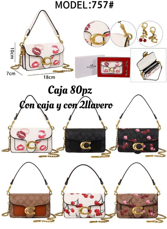 Set de lujo con caja Crossbody y dos Llaveros Coa-ch 757