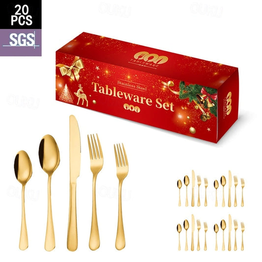 Juego de cubiertos navideños caja de regalo Lu99485