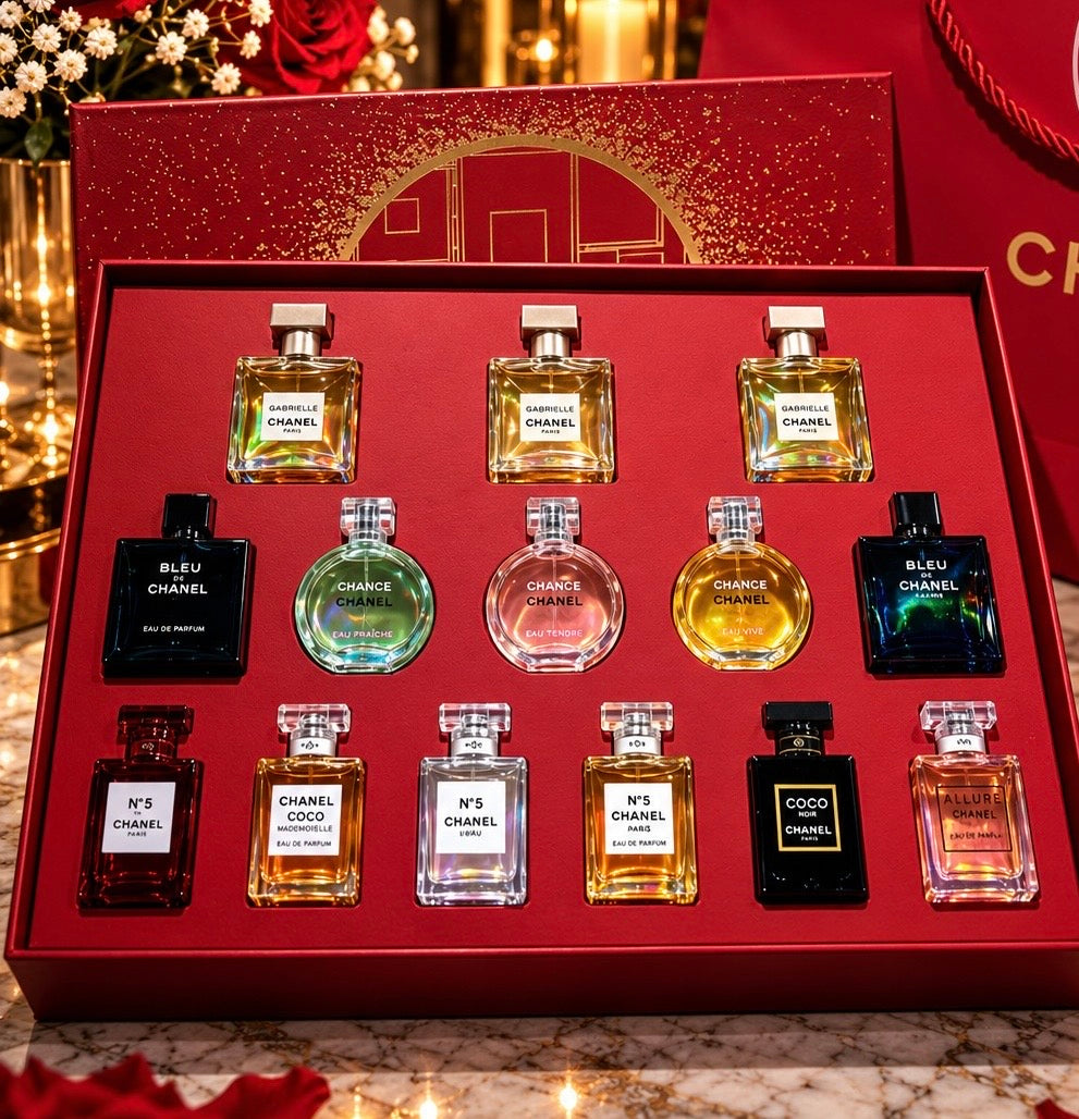 Set de lujo para regalo con fragancias de Cha-nel