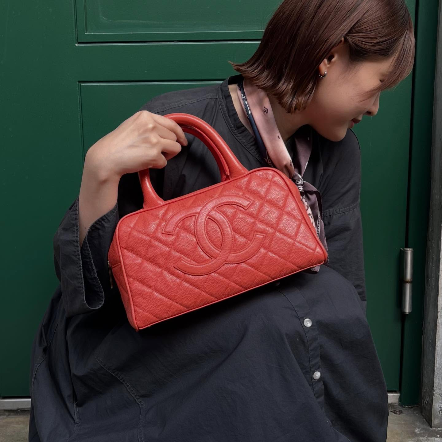 Bolsa de mano Chane/l Quilted Caviar Bowling Bag 16500